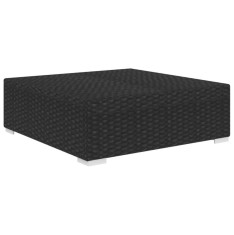 Taburet modular, 1 buc., negru, poliratan, cu perna foto