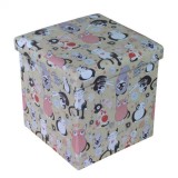 Cumpara ieftin Taburete cu spatiu depozitare, Design, MDF Piele ecologica, 100 kg, 38 x 38, Cats