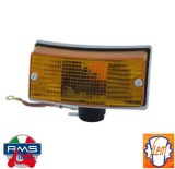 Semnalizare fata stanga cromata portocalie LML Star / Deluxe - Vespa P - Vespa PX 80 - PX 100 - PX 125 - PX 150 - PX 200 (Siem)