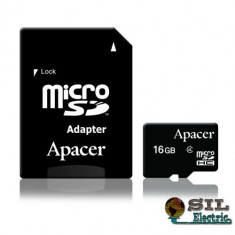 Card micro SDHC 16GB clasa 4 cu adaptor SD, Apacer foto