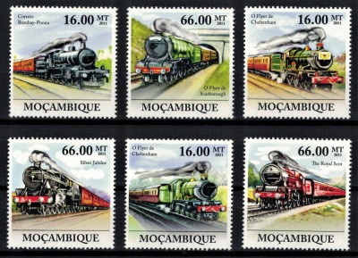 MOZAMBIC 2011 - Trenuri cu aburi /serie completa MNH foto