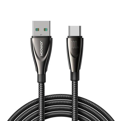 Cablu pentru incarcare si transfer de date Joyroom SA31-AC6, USB la USB-C, 100W, 480 Mbps, 1.2 m, Negru foto