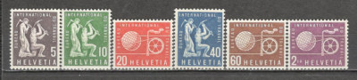 Elvetia.1956 Biroul International al Muncii-Minerii si globul lumii SH.149 foto