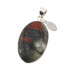 Pandantiv african bloodstone cu montura din argint 925 a17