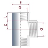 PVC-U T-St&uuml;ck IG 1/2&quot; PN10