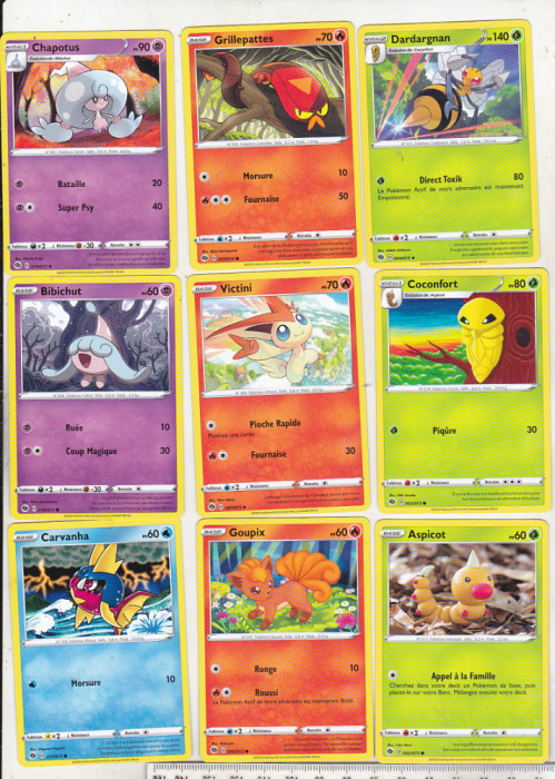 bnk crc Cartonase de colectie - Pokemon Franta 2020 - 39 diferite