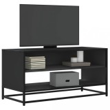 vidaXL Dulap TV, negru, 91x40x46 cm, lemn prelucrat și metal
