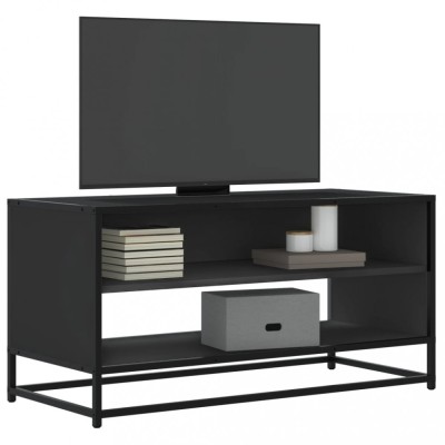 vidaXL Dulap TV, negru, 91x40x46 cm, lemn prelucrat și metal 848884 foto