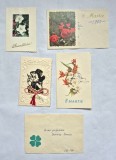 Lot 4 felicitări mărțișor și 8 Martie (1983 - 1991) + plic original dna. profesoară