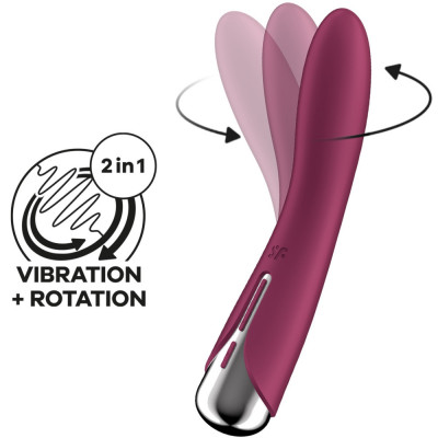 Vibrator Punctul G Spinning Vibe 1, 12 Moduri Vibratii, 5 Moduri Rotatii, Silicon, USB, Rosu, 17.5 cm foto