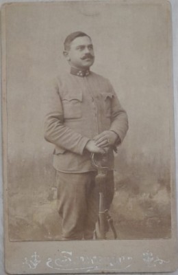 Foto veche militar Kabinett atelier G. EGEL Nagyszeben SIBIU Transilvania 17x10 foto