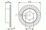 Disc frana NISSAN PATROL V platou / sasiu (1998 - 2016) BOSCH 0 986 479 385