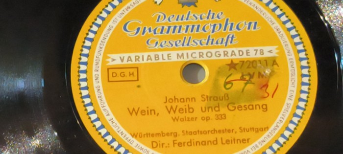 PLACA PT. GRAMOFON &amp; PATEFON WEIN WEIB AND GESANG WALZER AP.333 JOHANN STRAUSS