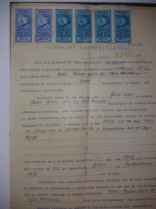 LOT 77 document 1929 cu timbre fiscale Ferdinand-efigia in cerc, foto