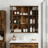 vidaXL Dulap cu oglindă pentru baie Stejar fumuriu 60 x 14,5 x 70 cm 889059