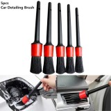 Cumpara ieftin Set 5 Perii de curatare auto, Sunmostar, Plastic, Rosu/Negru