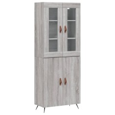 Dulap inalt, gri sonoma, 69,5x34x180 cm, lemn compozit
