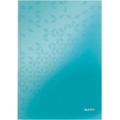 Caiet de birou WOW, carton laminat, coperta dura, certificare FSC, reciclabil, A4, 80 coli, matematica, Leitz turcoaz