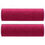 Cumpara ieftin Perne decorative, 2 buc., rosu vin, &Oslash;15x50 cm, catifea