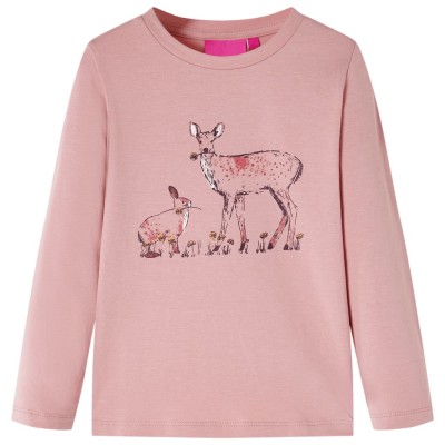 Tricou de copii cu m&amp;acirc;neci lungi, roz, 116 foto