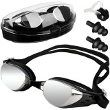 Cumpara ieftin Set de Inot, Ochelari Anti-Aburire si Protectie UV, Lentile Oglinda Polarizate, Dopuri Urechi Moi Ajustabile, Cleste Nas, pentru Profesionisti si Amat