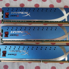 Kit Memorie Ram triple channel Kingston HyperX 6 GB (3x 2GB) 1600 Mhz.