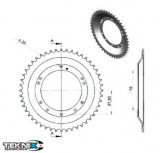 Pinion spate 48 dinti pas lant 415 moped Peugeot 103 MVL - 103 RCX - 103 SPX - 104 - Vogue VS2 - VSM 2T 50cc, Oem