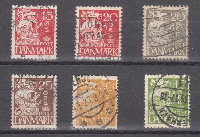 A12 S6 10 - Timbre foarte vechi - Danemarca - corabii