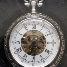 Ceas de buzunar - mecanic - argintat - The heritage collection - Loire - nou !