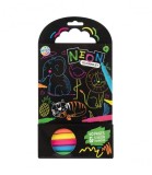 Carte de colorat cu carioci neon - Animalute