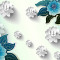 Fototapet de perete autoadeziv si lavabil Flori albastre si albe, 250 x 200 cm