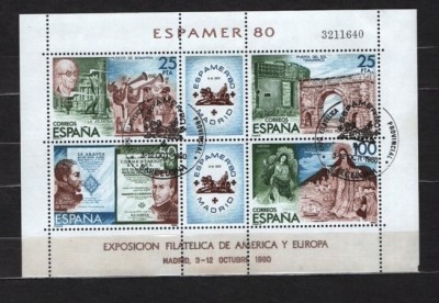 SPANIA 1980 &amp;ndash; EXPO ESPAMER. ARTA, bloc stampilat, SA6 foto