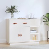vidaXL Servantă, alb, 98,5x40x75 cm, lemn masiv de pin