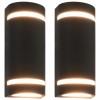 VidaXL Lămpi de perete pentru exterior 2 buc. negru 35 W semirotund 45649