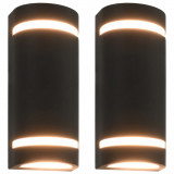 Lampi de perete pentru exterior 2 buc. negru 35 W semirotund GartenMobel Dekor, vidaXL