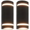 vidaXL Lămpi de perete pentru exterior 2 buc. negru 35 W semirotund 45649