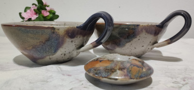 LICHIDARE ! 2 boluri, ceramica de studio Midcentury, Hans Heckmann 1970 - foto