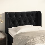VidaXL Tăblie de pat cu aripioare negru 83x16x78/88 cm catifea 3119136