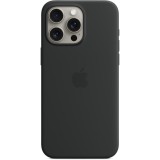 Husa de protectie Apple Silicone Case with MagSafe pentru iPhone 15 Pro Max, Black