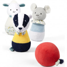 BabyOno Have Fun Plush Bowling Pins set cadou pentru nou-nascuti si copii Badger Edmund and Friends