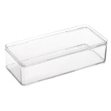 Cutie Organizare Transparentă, Plastic, Stivuibilă, 21x9x5.5cm, Oem