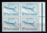 ROMANIA 1983 LP 1073 POSTA AERIANA ROMBAC 1-11 SERIA IN BLOC DE 4 TIMBRE STARE MNH