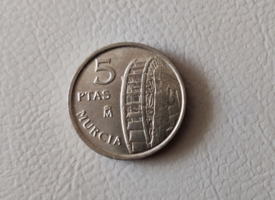 Spania - 5 Pesetas (1999) Murcia - monedă comemorativa s225 foto