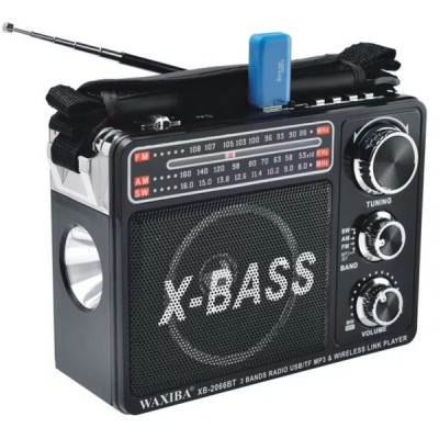 Radio portabil Waxiba XB-2066BT cu Bluetooth, MP3 Player si 3 benzi FM/AM/SW foto