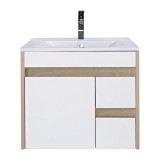 Mobilier de baie Luna 60 inferior cu lavoar, stejar Sonoma-alb
