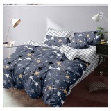 Lenjerie pat dublu,bumbac finet,6 piese,cearceaf cu elastic 180x200cm, cearceaf pilota 200x230cm, 2 fete de perna 50x70, 2 fete de perna 70x70-A1135