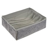 Organizator Sertar Pliabil, 6 Compartimente pentru Sutien, Gri, 30x30x10.5cm, CMCLASS