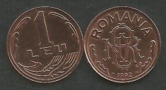 ROMANIA 1 LEU 1992 [1] XF++ a UNC , livrare in cartonas foto