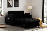 Canapea extensibila 2 locuri 140x77x90 cm Tapitata Catifea Neagra Model One (cod:25085)
