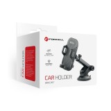 Forcell F-Grip Carbon , Suport auto universal pentru telefon, brat reglabil, prindere parbriz cockpit, negru